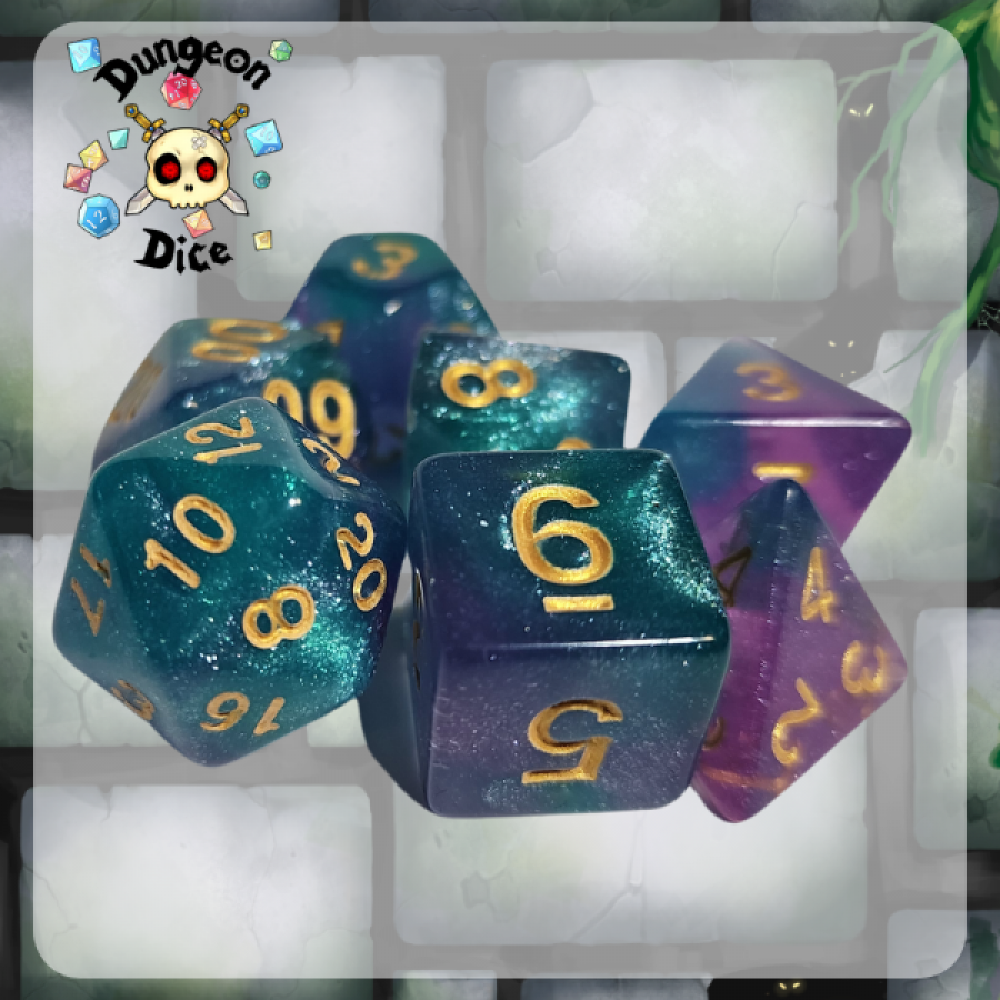 Dungeon Dice Acrylic: Mermaid Sparkles