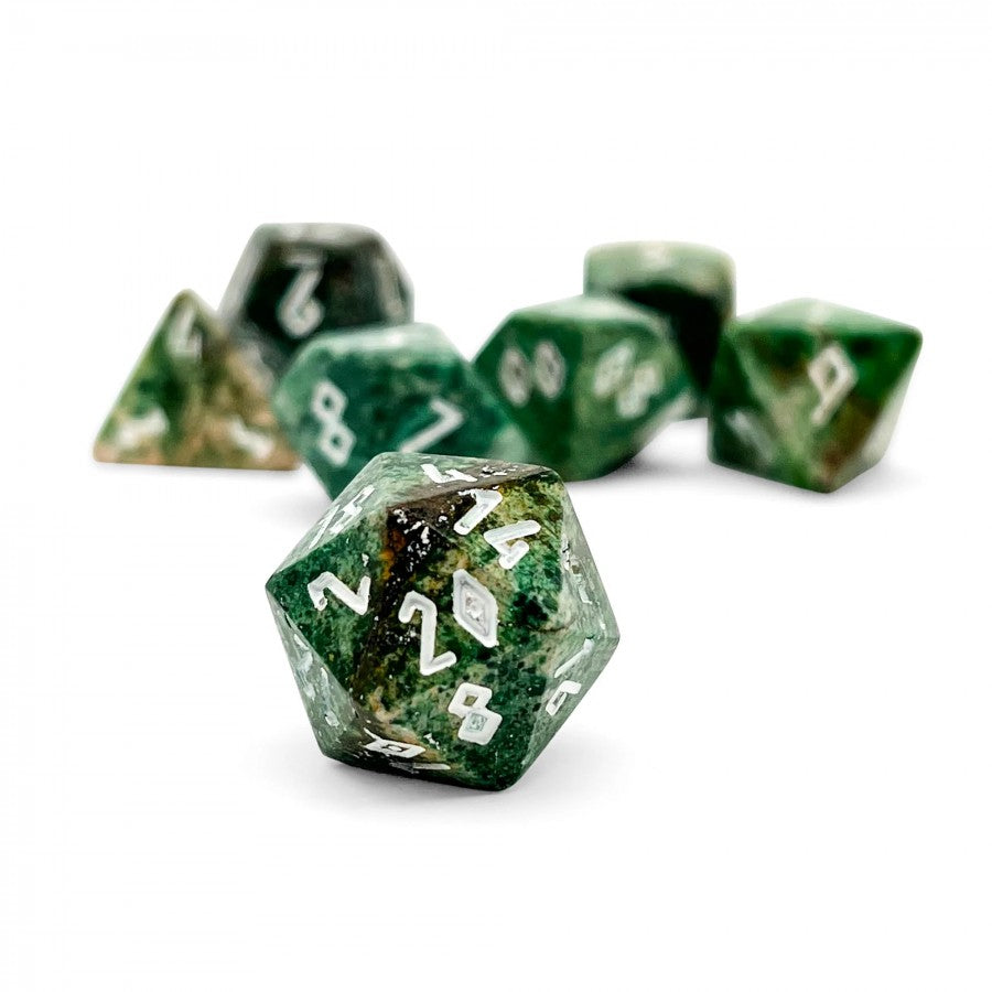 Norse Foundry Stone Dice: Coral Fossil - Dark Green