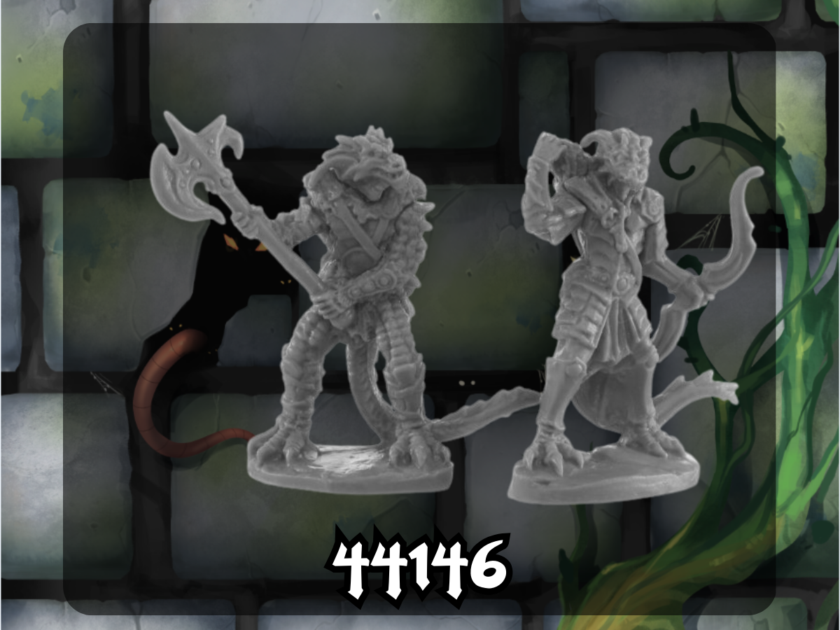Bones Black: Dragonfolk Fighter and Ranger 44146