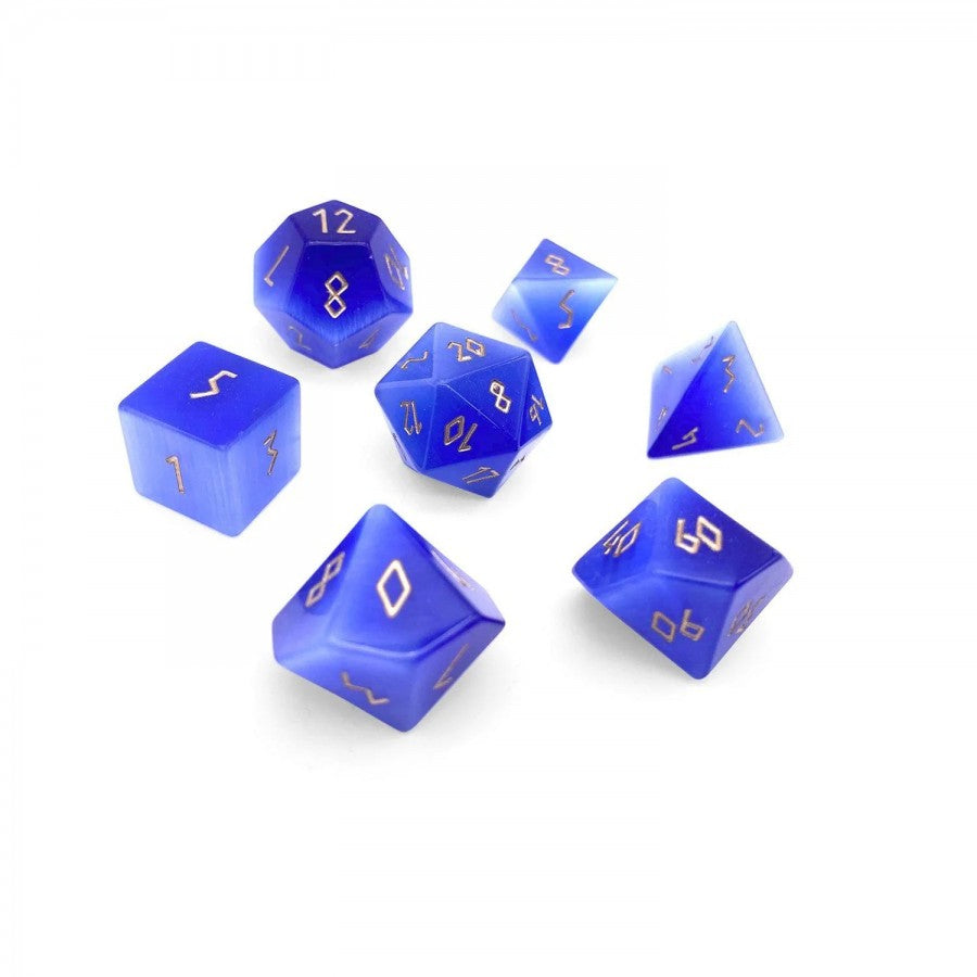 Norse Foundry Stone Dice: Catseye Ocean Blue