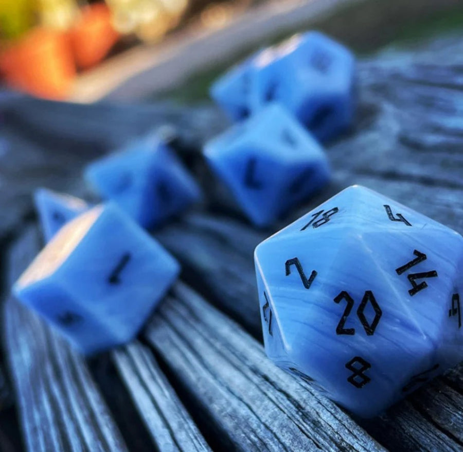 Norse Foundry Stone Dice: Blue Laced Agate