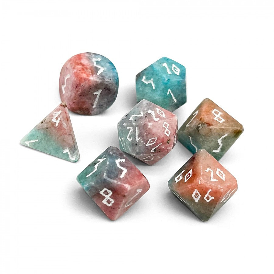 Norse Foundry Stone Dice: Blue & Red Barite