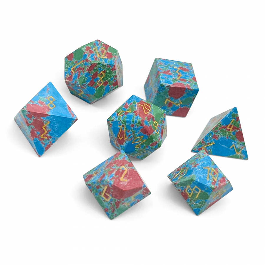Norse Foundry Stone Dice: Turquois - Splotted