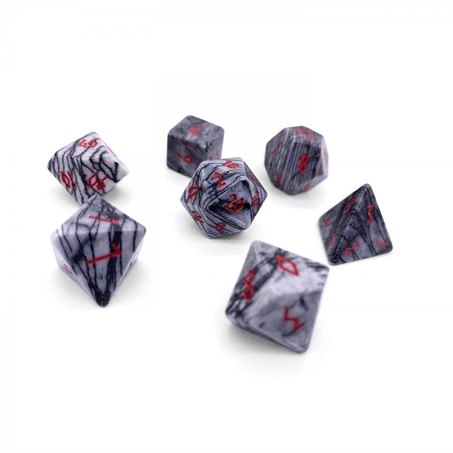Norse Foundry Stone Dice: Black Network Agate