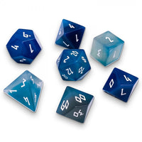 Norse Foundry Stone Dice: Striped Agate Blue