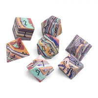 Norse Foundry Stone Dice: Turquois - Banded Rainbow